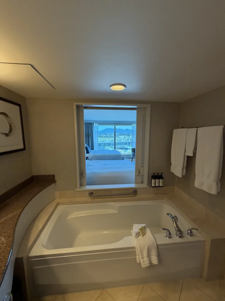 View from tub in Vancouver Fairmont airport hotel
