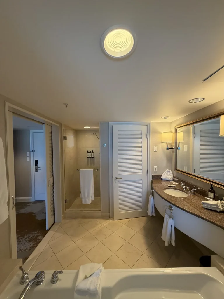 View of the bathroom at the Vancouver Fairmont airport hotel