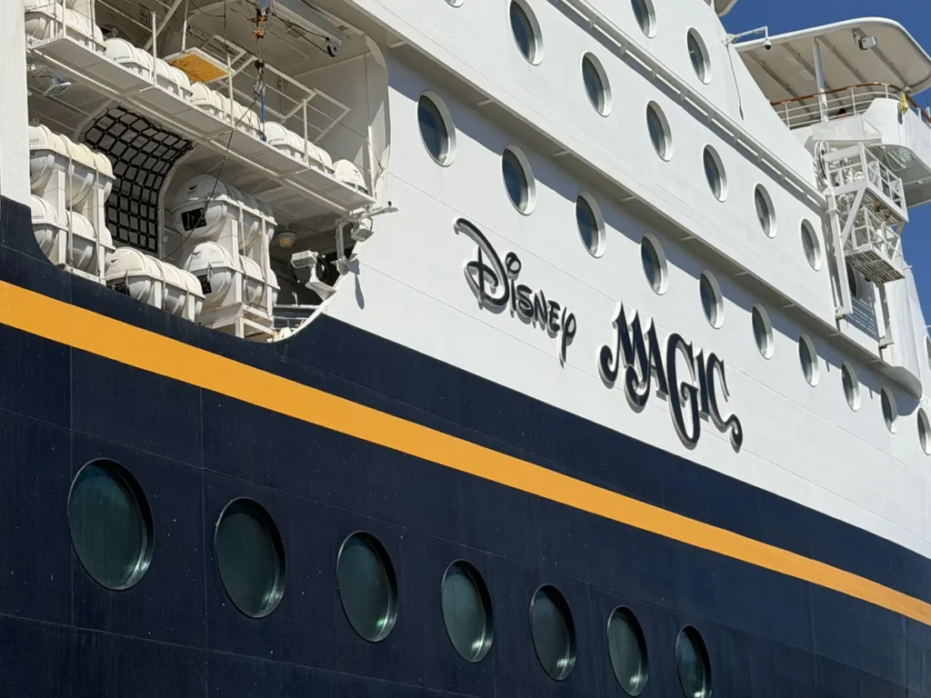 Image of the Disney Magic and its name up close.