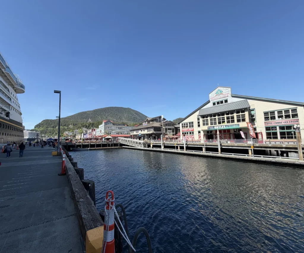 View of Ketchikan from the pier after debarking from the Disney Magic