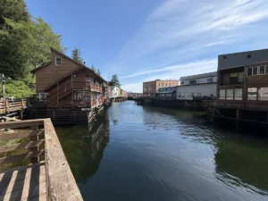 View of Creek St looking towards the harbor